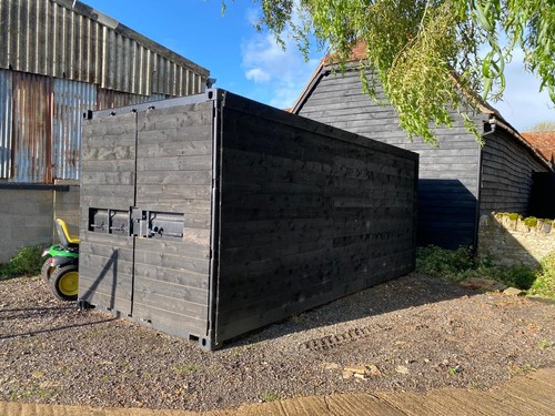 20ft black timber clad - black, timber-clad