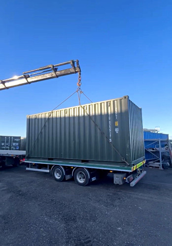 20ft green steel shipping - green,